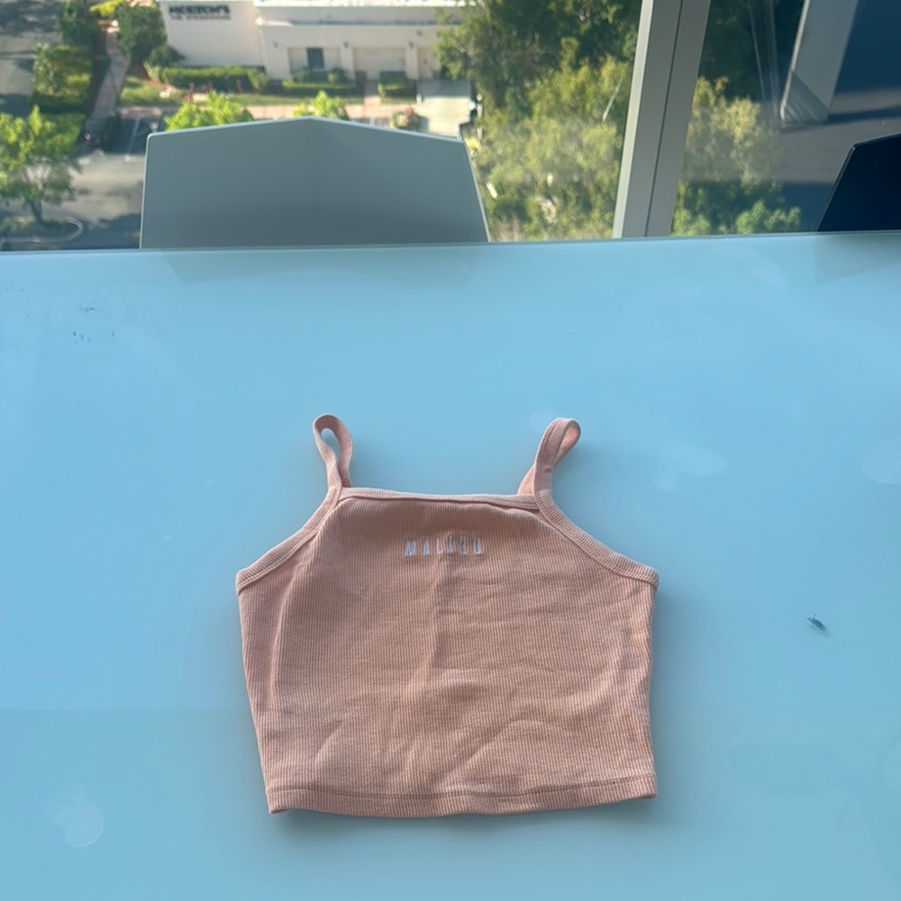 Coral Ribbed Crop Top